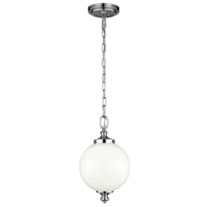 Parkman 1 Light Small Globe Ceiling Pendant Polished Nickel, E27