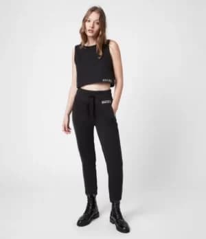 AllSaints Womens Lila Crop Sweat Top, Black, Size: 10