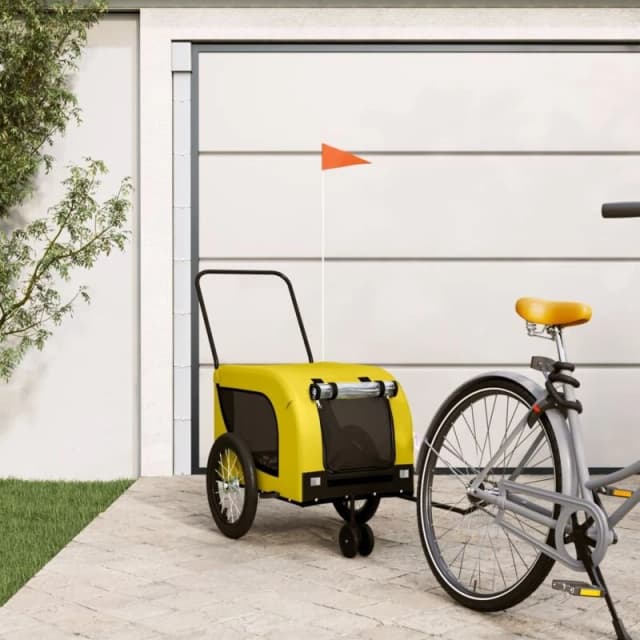 VIDAXL Vidaxl - Pet Bike Trailer Yellow and Black Oxford Fabric and Iron 8720845771072