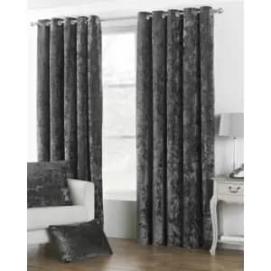 Riva Home Verona Velvet Style Eyelet Curtains (46 x 72" (117 x 183cm)) (Pewter)