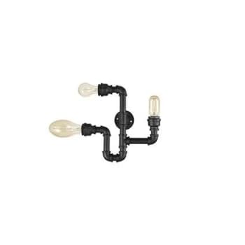 Plumber 3 Light Indoor Wall / Ceiling Light Matt Black, E27