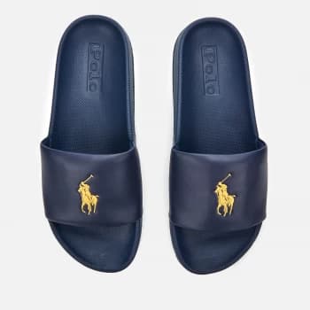 Polo Ralph Lauren Mens Cayson Slide Sandals - Newport Navy/Gold - UK 11
