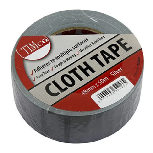 Timco Cloth Tape - Silver (Size 50m x 48mm - 1 Each) Silver