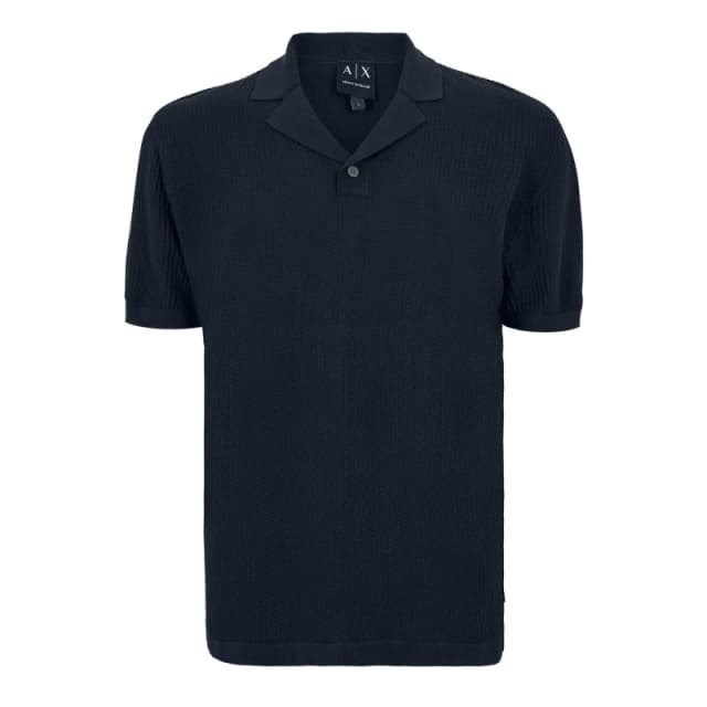 Armani Exchange Mens Knitted Polo Shirt Deep Navy male M