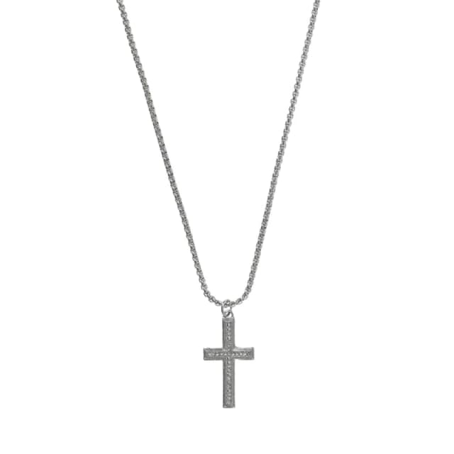 Fabric Cross Necklace - Silver Silver One Size