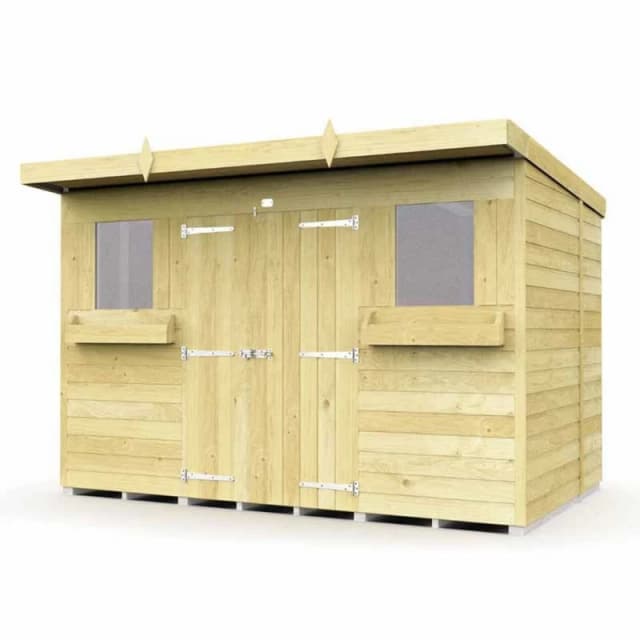 Buttercup Farm 10 x 5 Feet Pent Summer Shed - Wood - L147 x W302 x H201cm in Brown Brown Unisex
