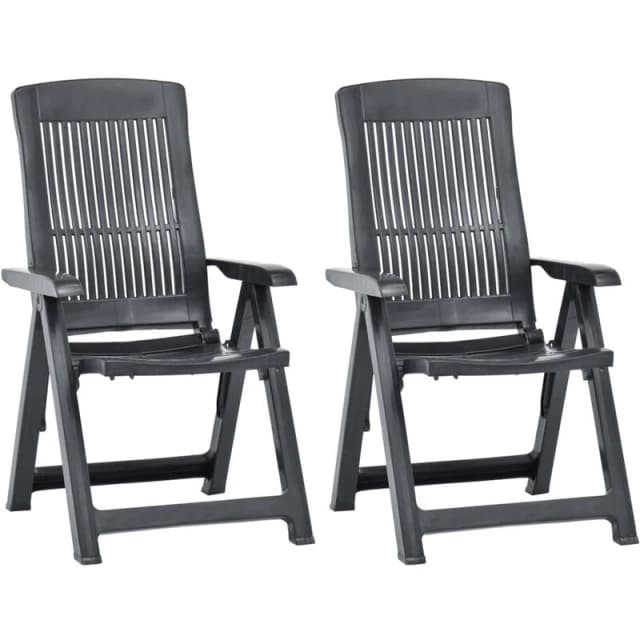 VIDAXL Garden Reclining Chairs 2 pcs Plastic Anthracite Vidaxl 8719883859521