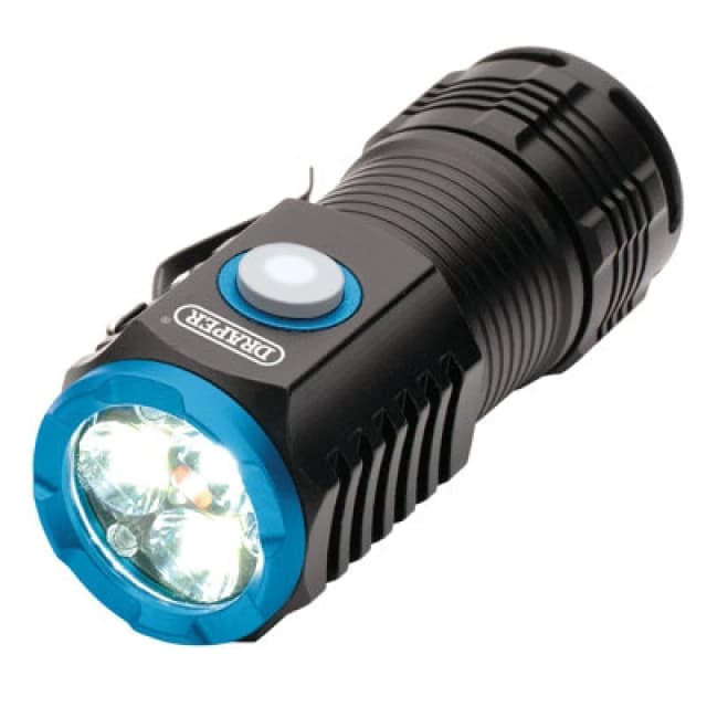 Draper USB Rechargeable LED Pocket Torch 24258 Colour: Black / Blue