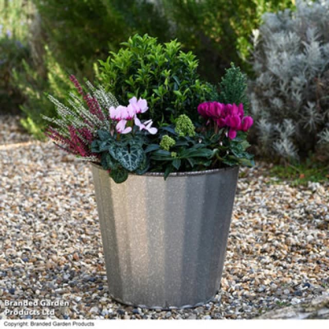 Garden Gear Planter Metal Effect Steel 32Cm