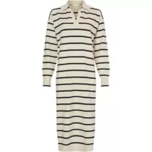 Tommy Hilfiger Soft Stp Polo Swtr Midi Dress Ls - Cream