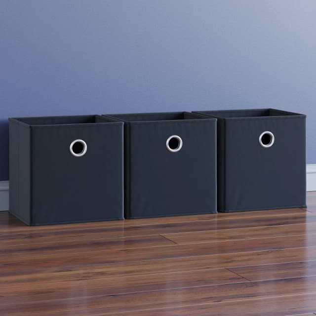 Lassic Vida Designs Durham Cube Storage Basket Set of 3 Black unisex Set of 3