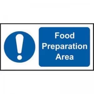 Food Preparation Area’ Sign; Self-Adhesive Vinyl 200mm x