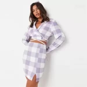 Missguided Jersey Tailored Ging Split Mini Skirt - Purple