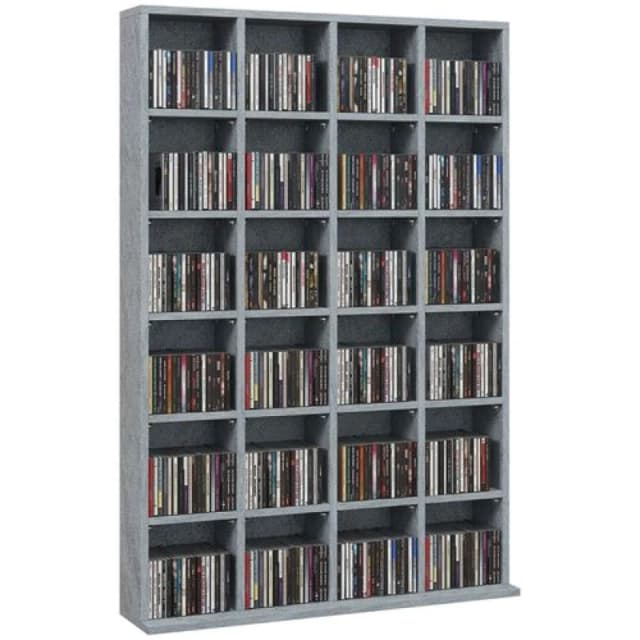Homcom DVD Cd Media Storage Rack 89 X 130.5 Cm, Grey 831-040V80LG