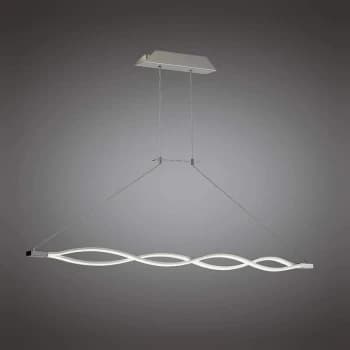 Sahara 36W LED 3000K pendant light, 2520lm, silver / frosted acrylic / polished chrome