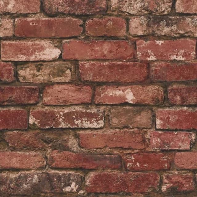 FINE DECOR Brewster FD31285 Rustic Brick Wallpaper, Red WL-FD31285