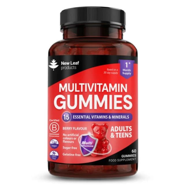 New leaf health Chewable Vegan Multivitamin Gummies - 60 Sugar Free Multivitamins for Men & Woman Red unisex