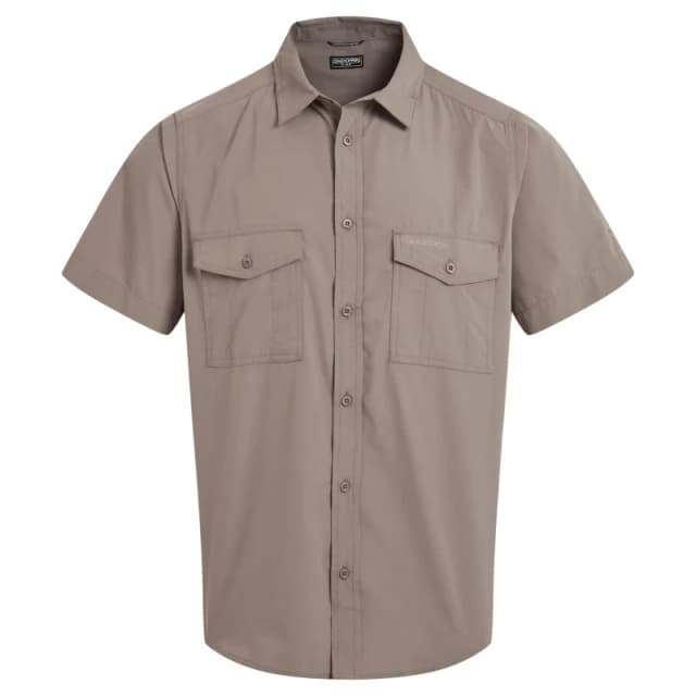 Craghoppers Craghoppers Men Kiwi Short Sleeved Insect-Barrier Shirt in Beige Size: Small Beige S Male 5063260132299