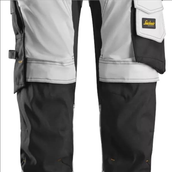 Snickers AllroundWork Stretch Trousers Holster Pockets - White/Black - 50