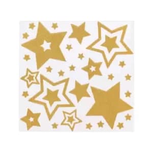 Festive Wonderland Glitter Christmas Star Window Sticker Decorations (One Size) (Gold)