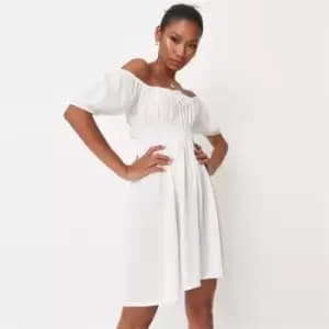 Missguided Cap Sleeve Mini Dress - Cream