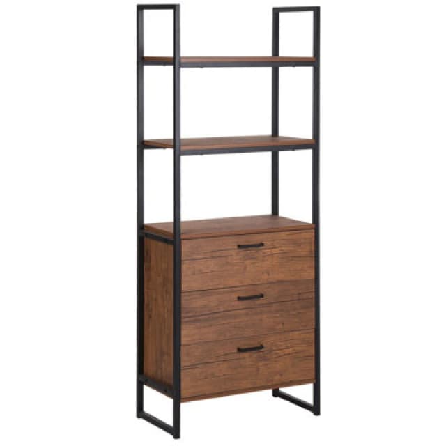 Beliani Shelving Unit Tifton 158cm Dark Brown