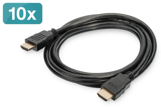 Digitus HDMI High Speed with Ethernet Connection Cable. Pack of 10 pcs