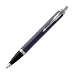Parker IM Matte Blue Chrome Trim Ballpoint Pen