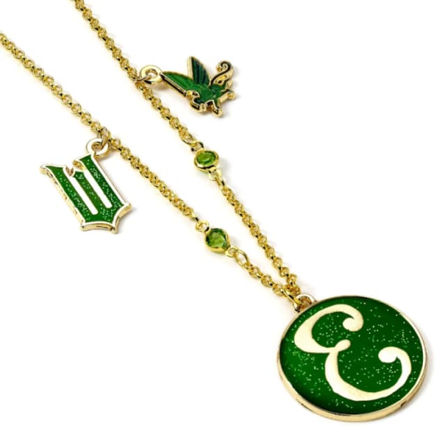 WICKED Elphaba 'E' Icon Green & Gold Necklace with Charm Embellishments