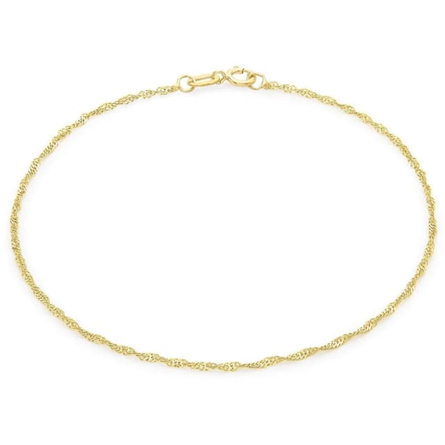 Be You 9ct Gold Twist Curb Chain Anklet Gold female 9in