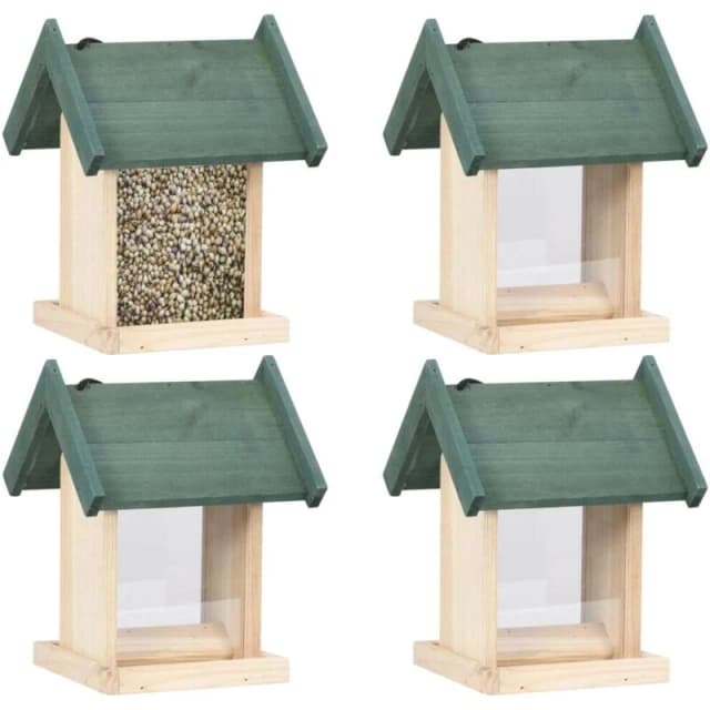VIDAXL Bird Feeders 4 pcs Firwood Vidaxl 8719883979205