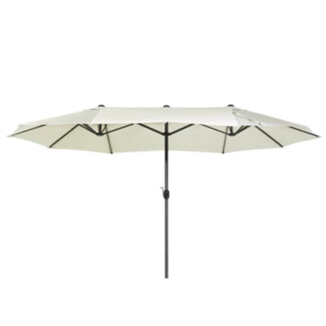BELIANI Beliani - Double Garden Parasol Modern Light Beige Outdoor Polyester Aluminium Sibilla 66449