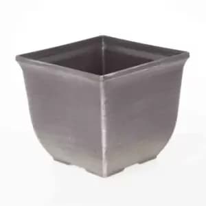YouGarden Pair Of Tulipa Silver Square Planters 25Cm