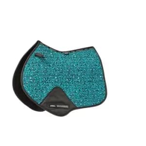 Weatherbeeta Prime Leopard JS Saddle Pad - Blue
