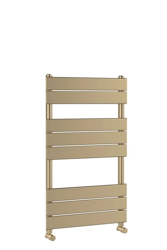 Balterley Square Towel Radiator with Flat Panels 840mm x 500mm - Brushed Brass in Metallics Metallics Unisex