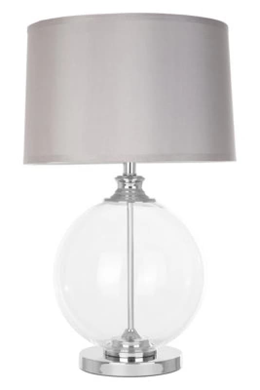 Orsina Edna Small Silver Silk Shade Table Lamp