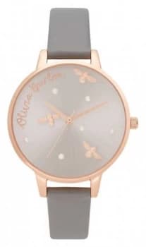 Olivia Burton Womens Pearly Queen London Grey Vegan Watch