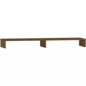 Monitor Stand Honey Brown 100x27x10cm Solid Wood Pine vidaXL - Brown
