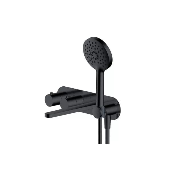 RAK Petit Round Wall Mounted Thermostatic Bath - Matt Black