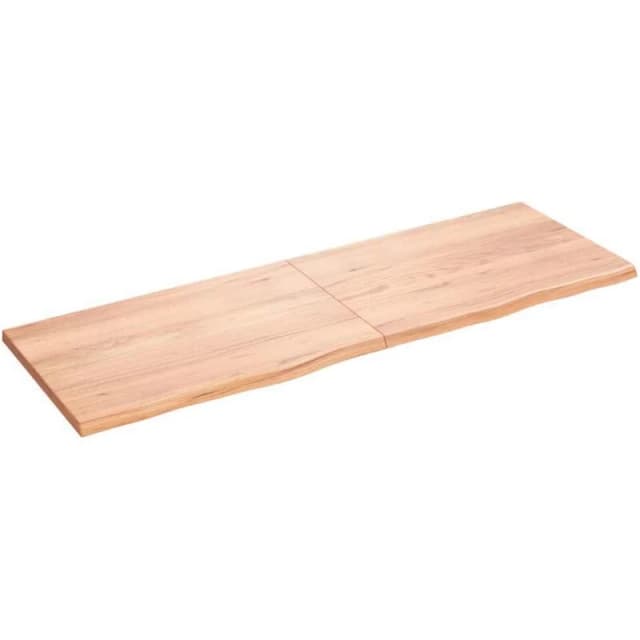 Vidaxl Table Top Light Brown 180X60X(2-4) Cm Treated Solid Wood Oak, Brown 3156393