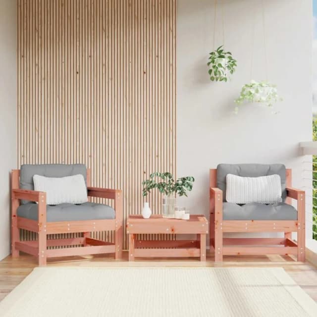 VIDAXL Garden Chairs with Cushions 2 pcs Solid Wood Douglas Vidaxl 8720845802196
