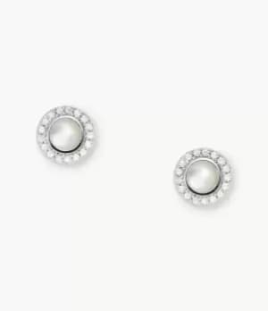 Fossil Women Little Charms Mother-of-Pearl Sterling Silver Stud Earrings
