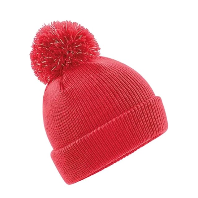 Beechfield Reflective Beanie in Light Red Light Red Unisex One Size