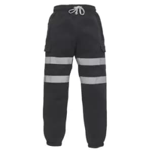 Yoko Adults Unisex Hi Vis Jogging Pants (3XL) (Black)