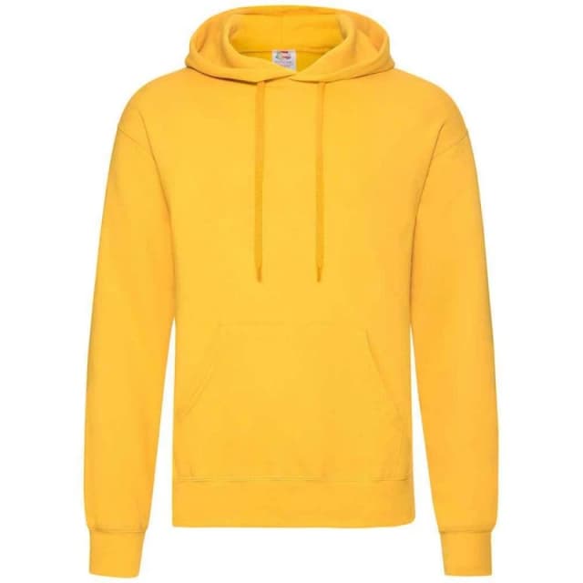 Fruit of the Loom Mens Classic Hooded Sweatshirt in Yellow Size: Small Yellow Male S