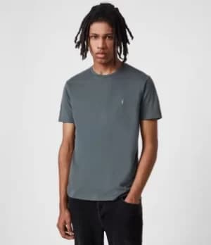 AllSaints Mens Brace Crew T-Shirt, Mercer Green, Size: S