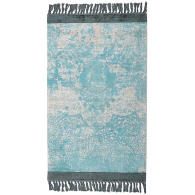 Beliani Rug Akarsu Blue 80 X 150 Cm Viscose