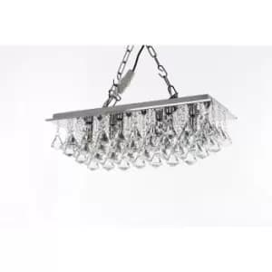 Impex Parma 6 Light Oblong Flush Chrome Ceiling Fitting