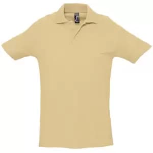 SOLS Mens Spring II Short Sleeve Heavyweight Polo Shirt (M) (Sand)