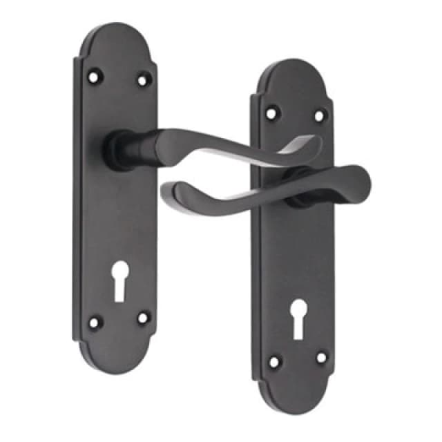 Spira Brass Oakley Lock Lever Handle Matt Black